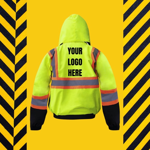 CLASS 3 HIGH VISIBILITY WATERPROOF BOMBER SAFETY JACKET - Picture 3 of 3